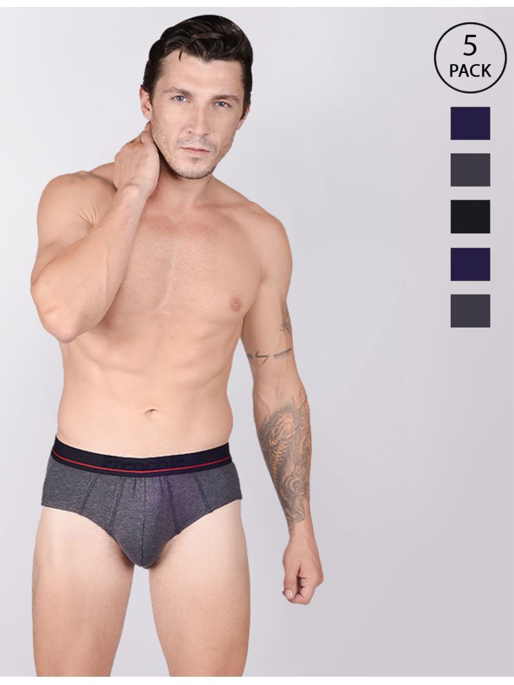     			VIP Frenchie Pack of 5 Cotton Men's Briefs ( Multicolor4 ) Casual 4003