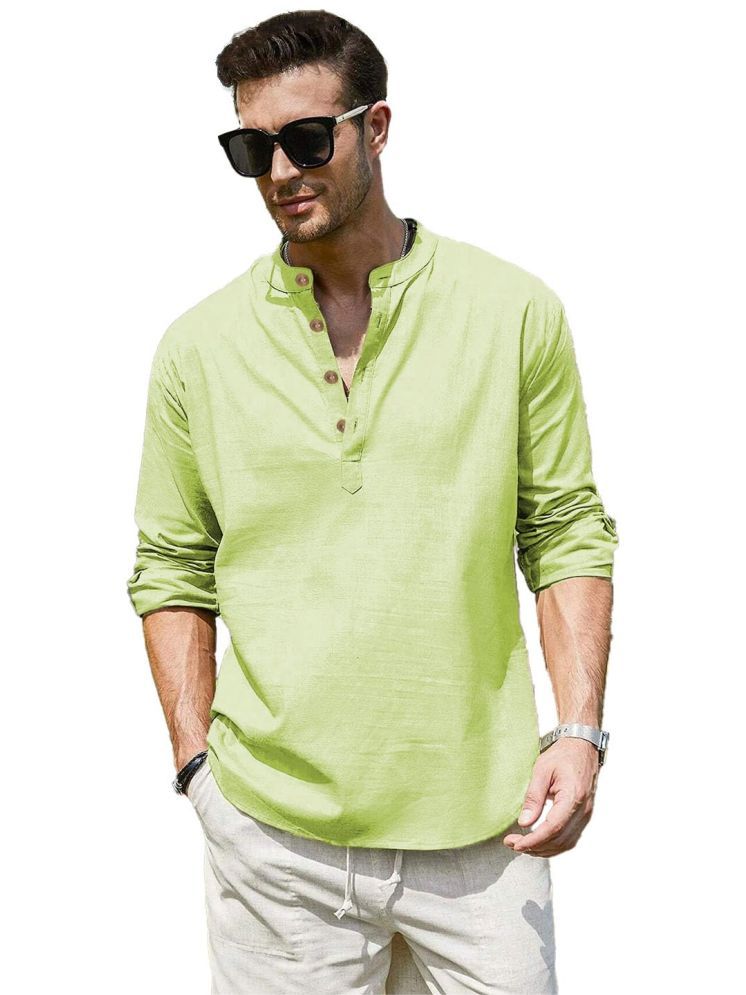     			Vida Loca Sea Green Cotton Blend Men's Shirt Style Kurta ( Pack of 1 )