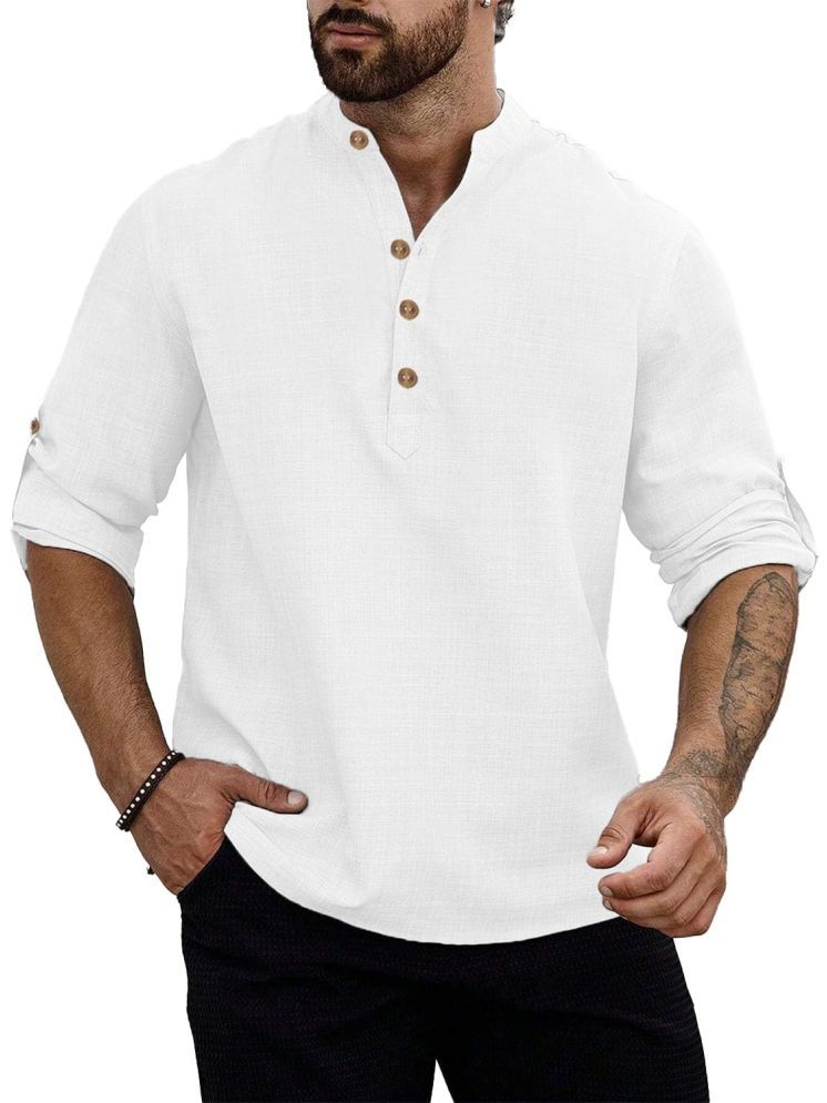     			Vida Loca White Cotton Blend Men's Shirt Style Kurta ( Pack of 1 )