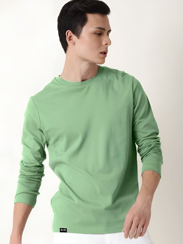     			curvy comfort Cotton Blend Regular Fit Solid Full Sleeves Men's Round T-Shirt - Mint Green ( Pack of 1 )