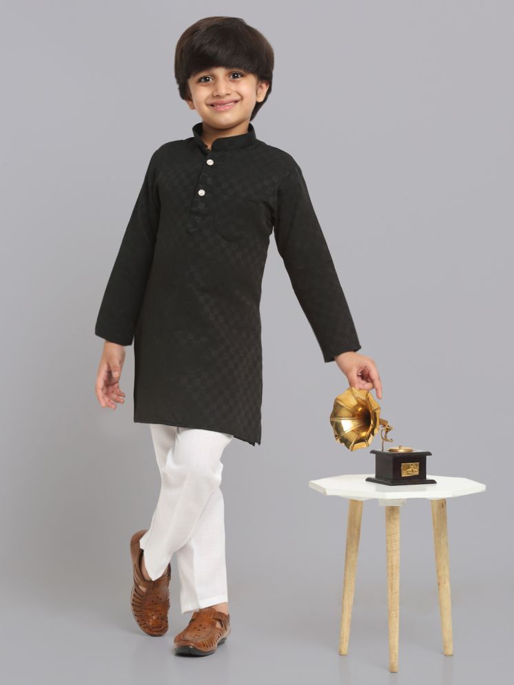     			CENSAL Black Cotton Boys Kurta Sets ( Pack of 1 )