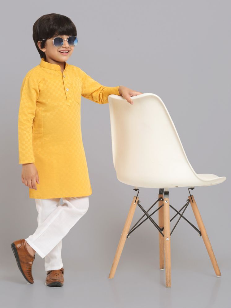     			CENSAL Yellow Cotton Boys Kurta Sets ( Pack of 1 )