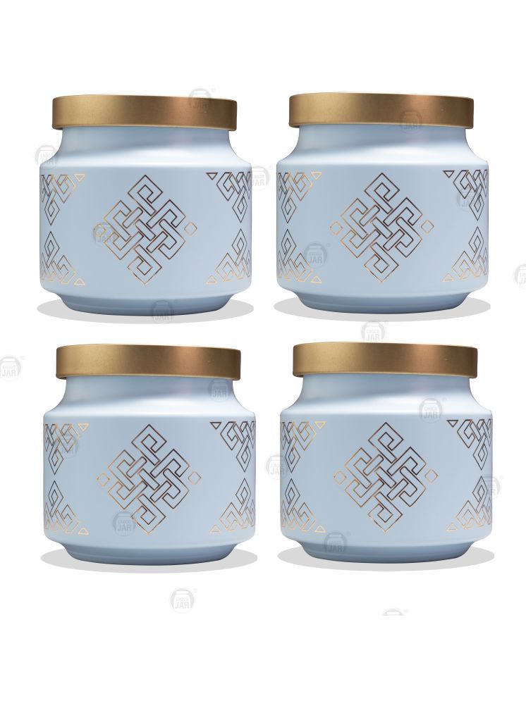     			CROCO JAR Glass Blue Spice Container ( Set of 4 )