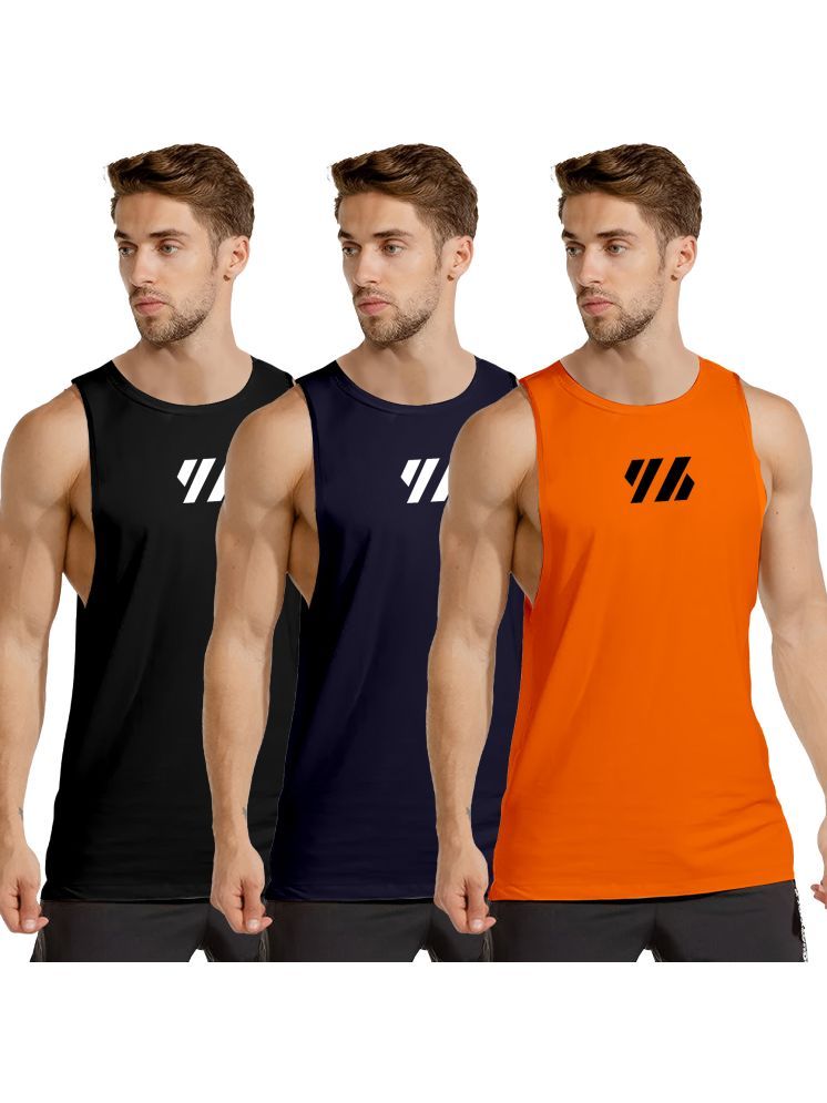     			FTX Pack of 3 Polyester Men's Vest ( Orange )