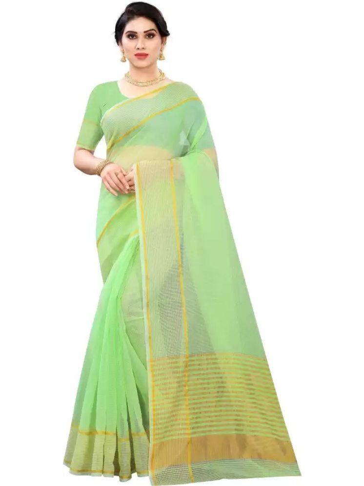     			INDIAN SILKS Cotton Silk Solid Saree With Blouse Piece - Light Green ( Pack of 1 )