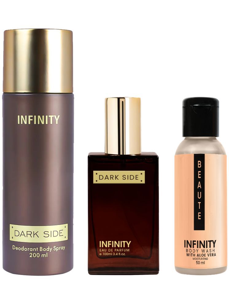     			Infinity Dark Side 200ml Deodorant, Dark Side 25ml EDP Perfume, Beaute 50ml Body Wash Pack of 3