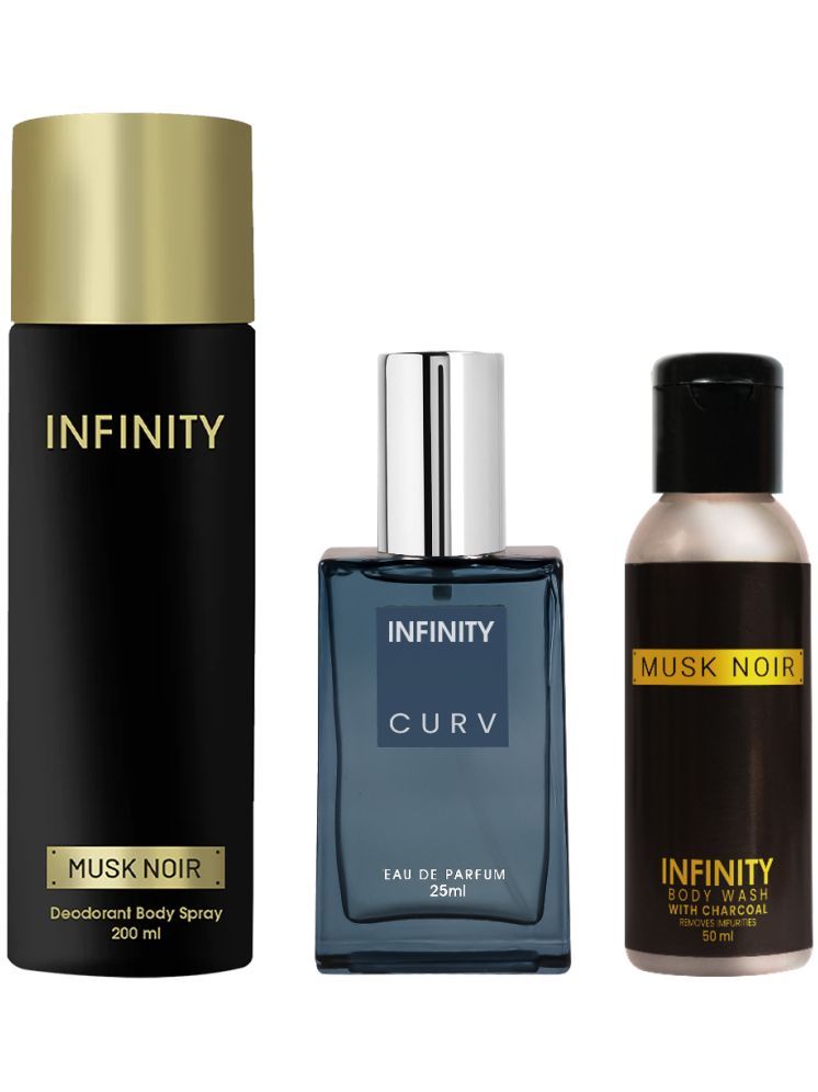     			Infinity Musk Noir 200ml Deodorant, Curv 25ml EDP Perfume, Musk Noir 50ml Body Wash Pack of 3