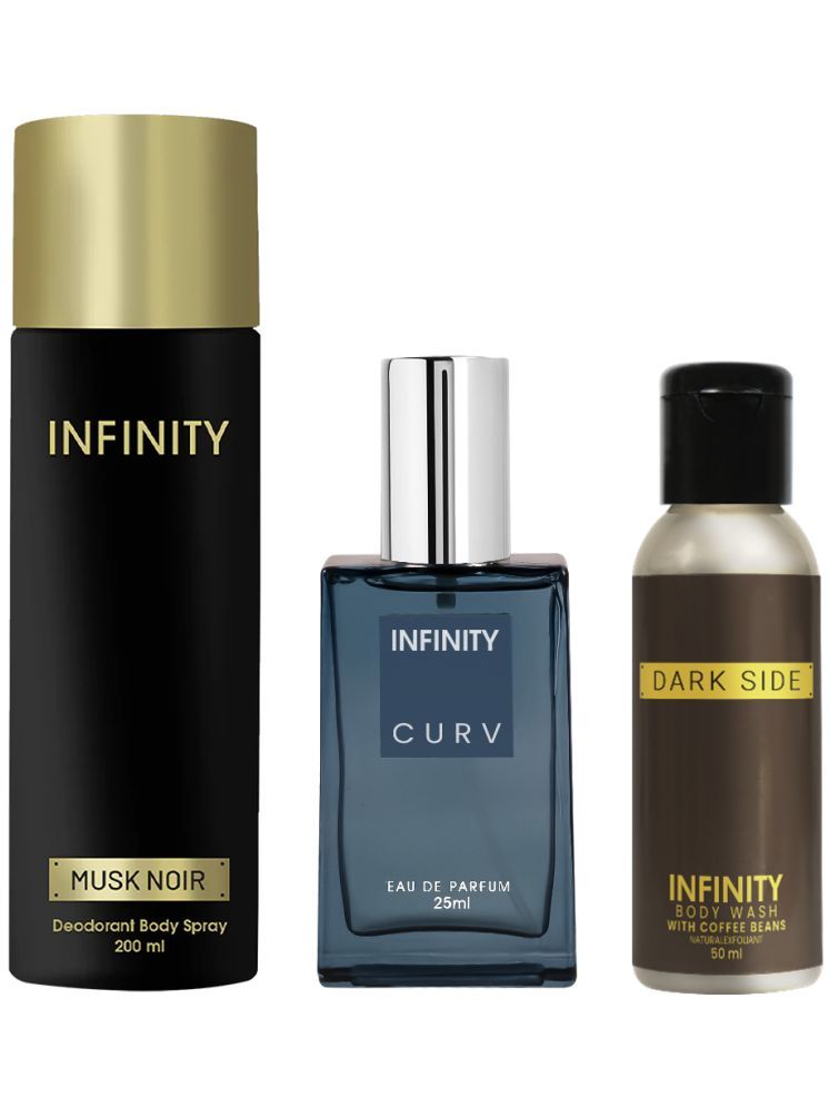     			Infinity Musk Noir 200ml Deodorant, Curv 25ml EDP Perfume, Dark Side 50ml Body Wash Pack of 3