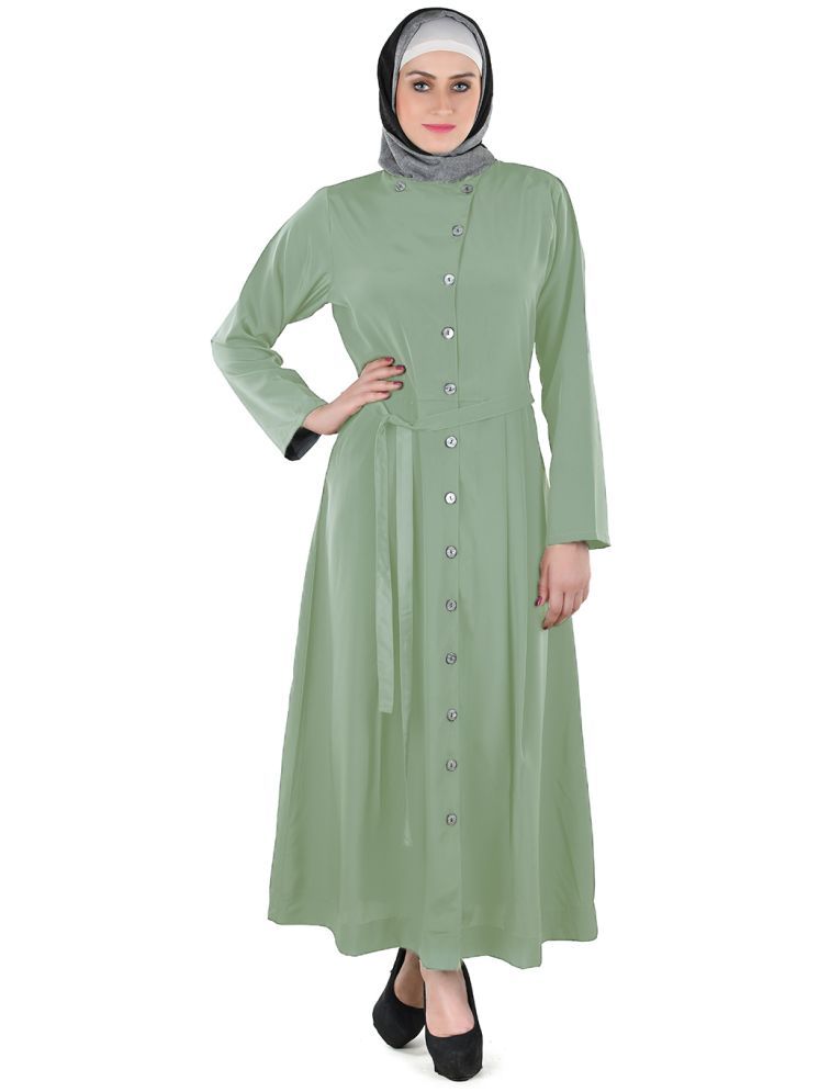     			Momin Libas Green Polyester Stitched Burqas without Hijab - Single