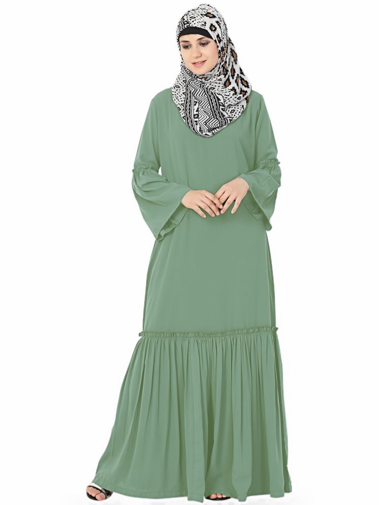     			Momin Libas Green Polyester Stitched Burqas without Hijab - Single