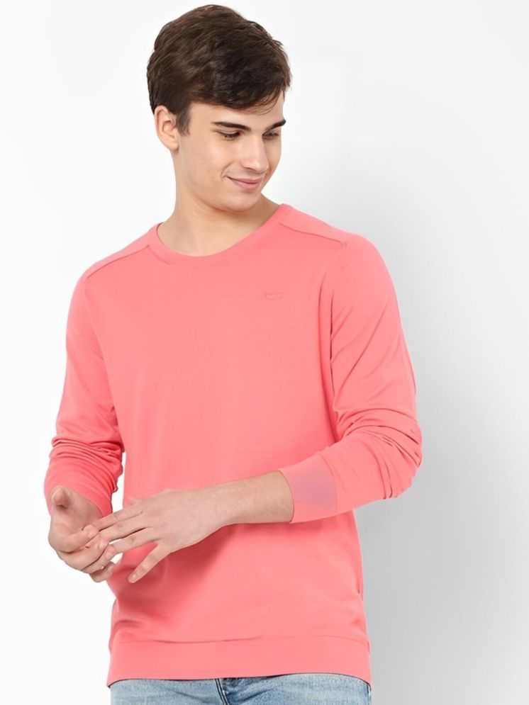     			PLUS PARADISE Cotton Blend Regular Fit Solid Full Sleeves Men's Round T-Shirt - Pink ( Pack of 1 )