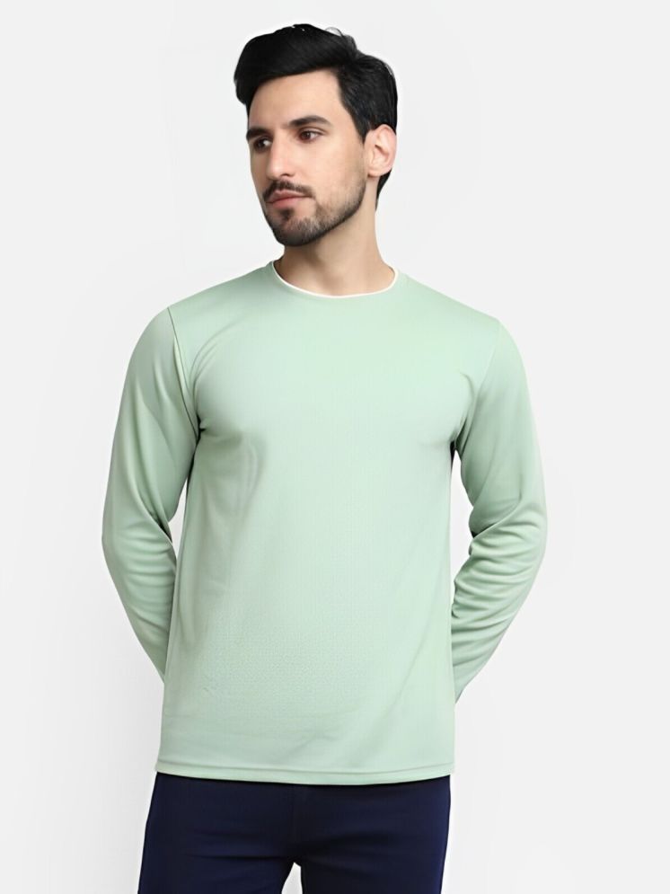     			PLUS PARADISE Cotton Blend Regular Fit Solid Full Sleeves Men's Round T-Shirt - Mint Green ( Pack of 1 )