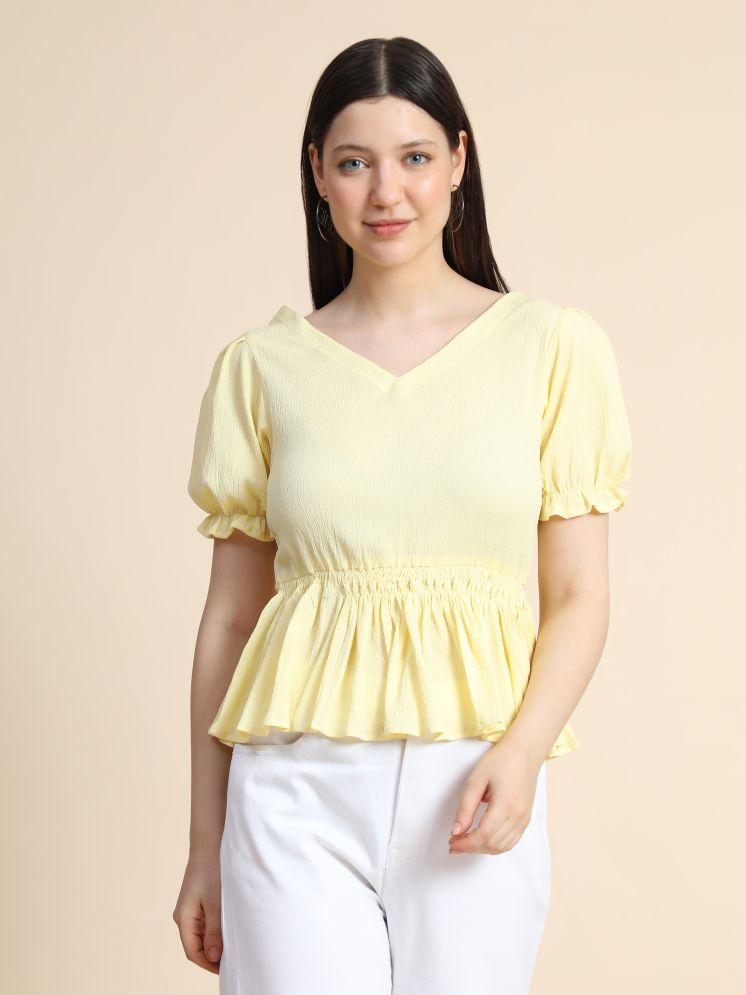     			TOOCHKI Yellow Cotton Blend Women's Peplum Top ( Pack of 1 )