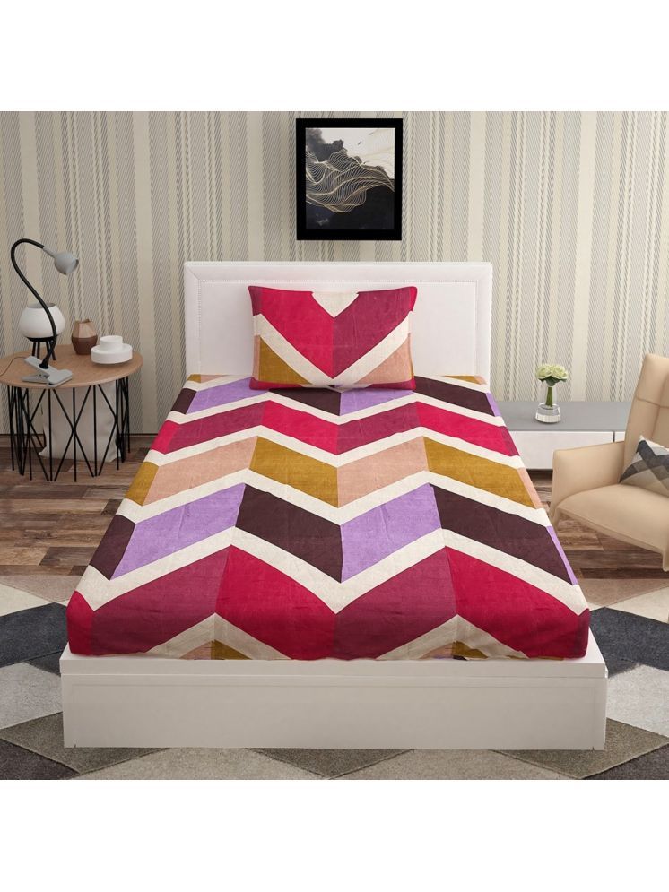     			UrbanArts Microfiber Abstract 1 Single with 1 Pillow Cover - Multicolor