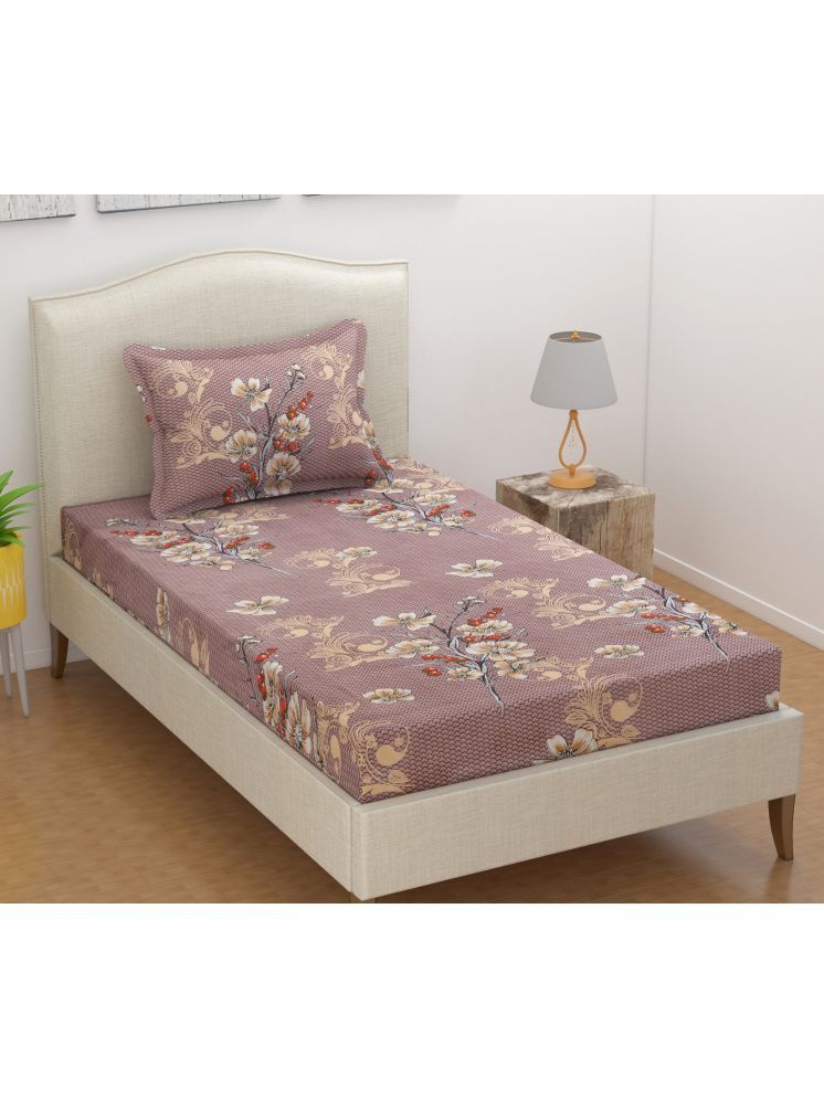     			UrbanArts Microfiber Floral 1 Single with 1 Pillow Cover - Copper