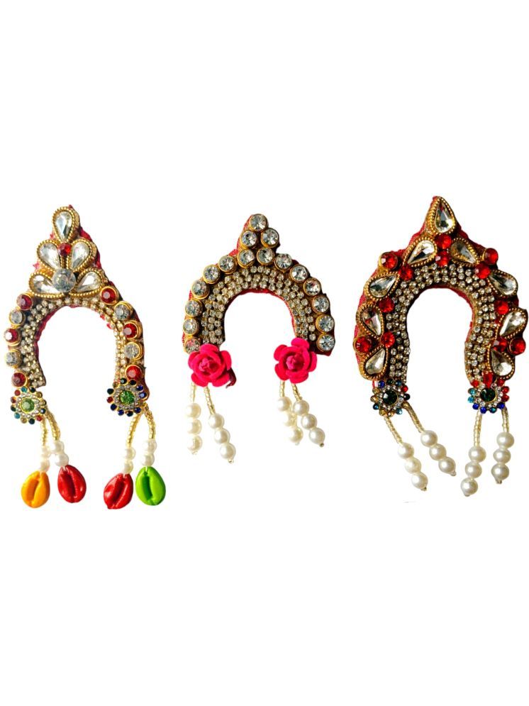     			Cherry Tree Durga Mata Red Crystal Jewellery ( Pack of 3 )