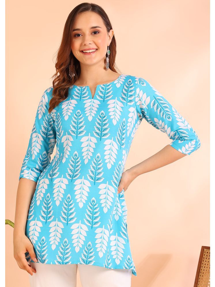     			DSK STUDIO Pack of 1 Viscose Printed Straight Women's Kurti - ( Turquoise )