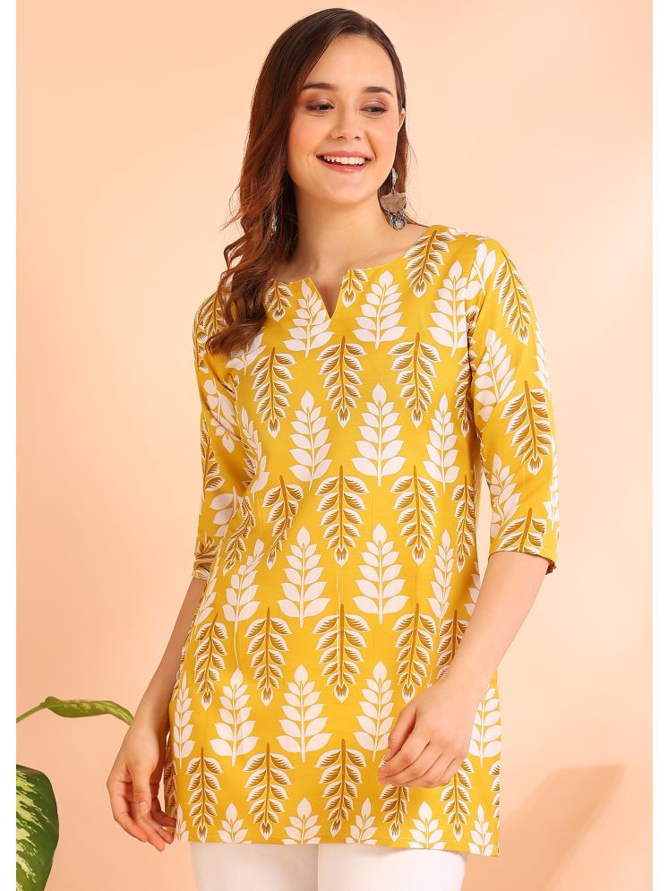     			DSK STUDIO Pack of 1 Viscose Printed Straight Women's Kurti - ( Mustard )