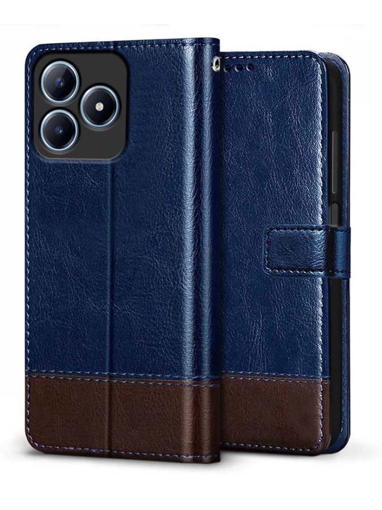     			Fashionury Blue Flip Cover Leather Compatible For Realme Narzo N63 ( Pack of 1 )