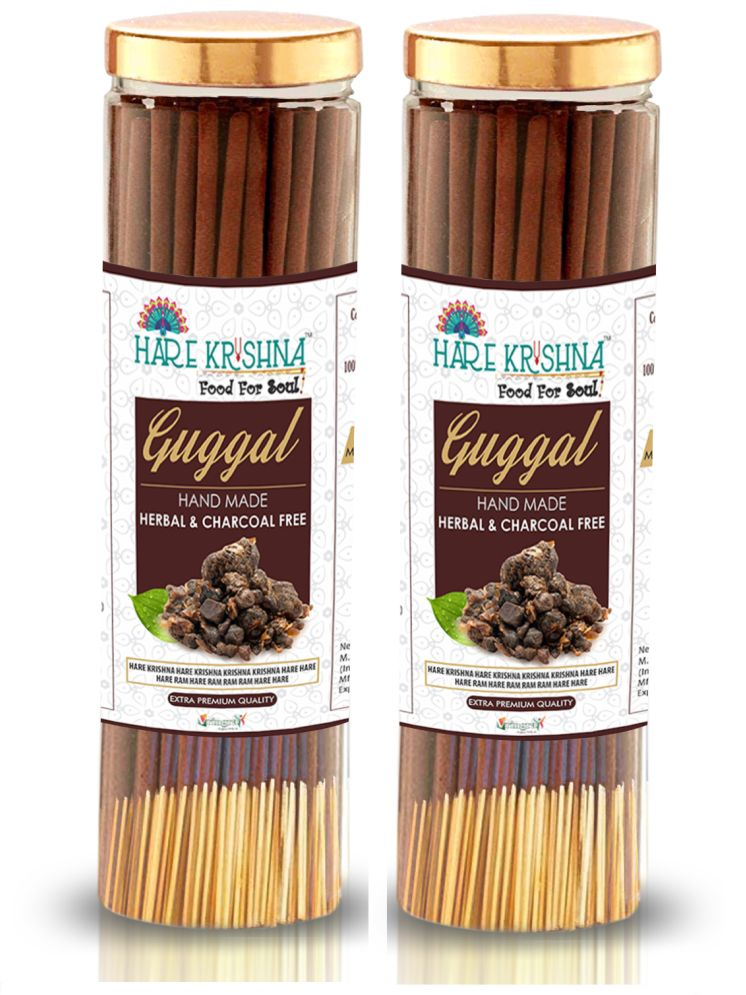     			Hare Krishna Food For Soul Incense Dhoop Sticks Guggal 200 gm ( Pack of 2 )