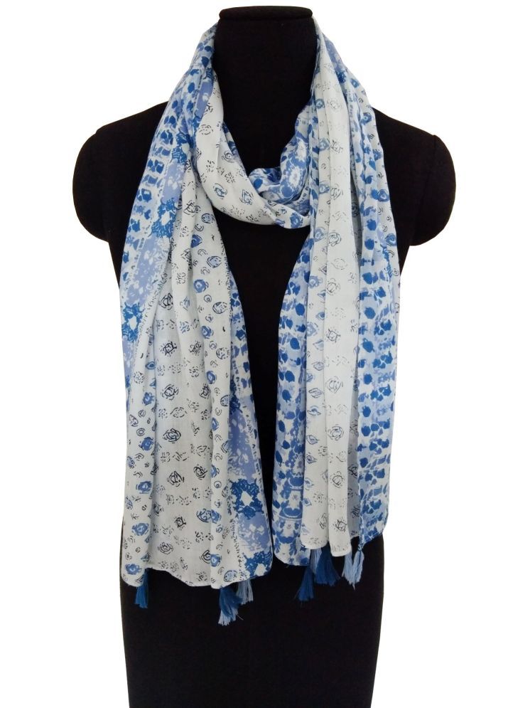     			JVNINE Blue Viscose Women's Scarf ( Pack of 1 )