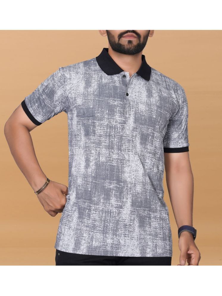     			KAJARU Polyester Regular Fit Dyed Half Sleeves Men's Polo T Shirt - Grey ( Pack of 1 )