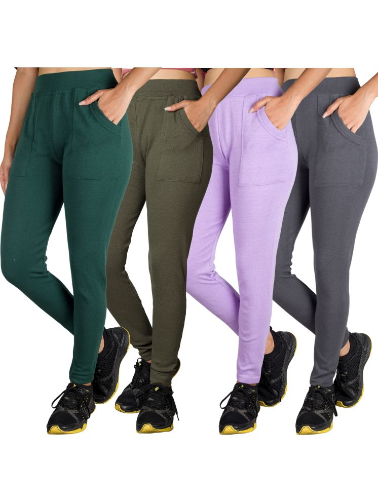     			KARARO JEGGINGS - Cotton Blend Skinny Fit Lavender Women's Jeggings ( Pack of 4 )