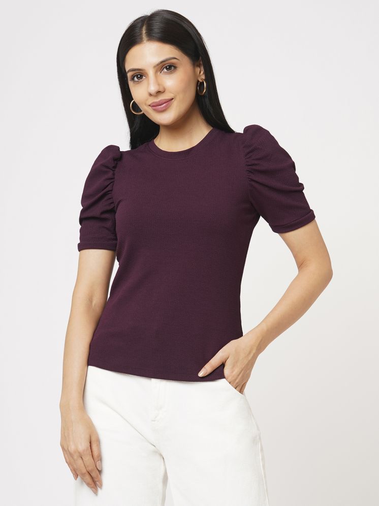     			Leean Patterns Wine Polyester Women's Regular Top ( Pack of 1 )