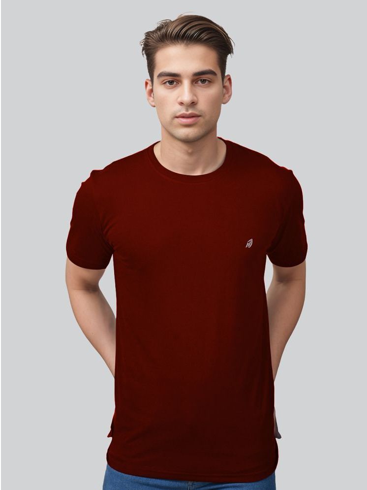     			Lux Nitro Cotton Blend Relaxed Fit Solid Half Sleeves Men's Round T-Shirt - Maroon ( Pack of 1 )