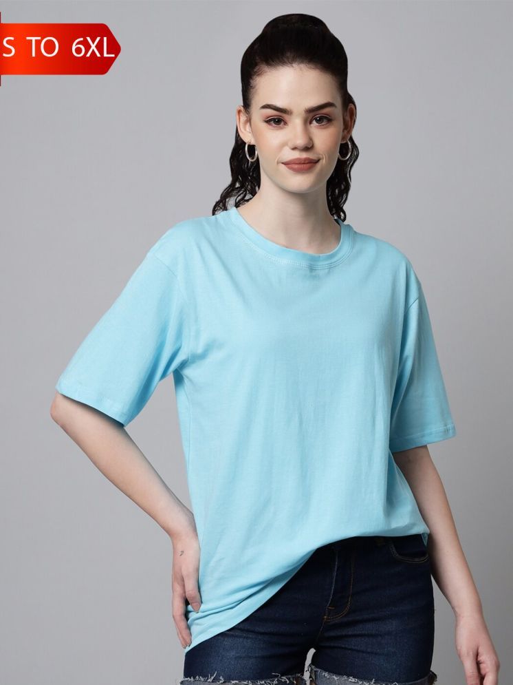     			PP Kurtis Light Blue Cotton Women's T-Shirt ( Pack of 1 )