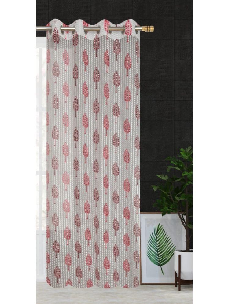     			SWIZIER Nature Semi-Transparent Eyelet Curtain 5 ft ( Pack of 1 ) - Maroon