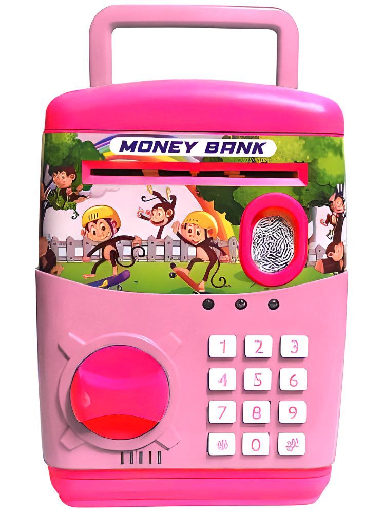     			TOY DEKHO ATM Money Safe Bank For Kids with Finger Print Sensor Piggy Savings Bank with Electronic Lock, For  Girls & Boys Age 2, 3, 4, 5, 6, 7, 8 Plastic Battery Operated Toy Multicolour Options Are Available