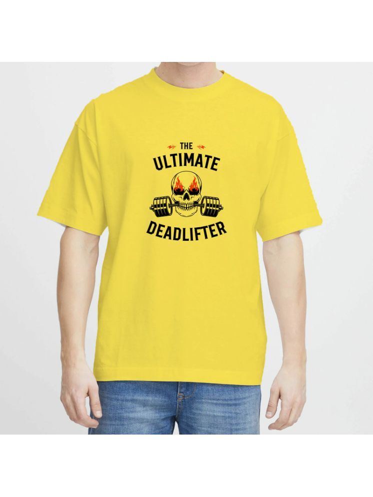     			VM SHOPPING MALL Polyester Regular Fit Printed Half Sleeves Men's Round T-Shirt - Yellow ( Pack of 1 )