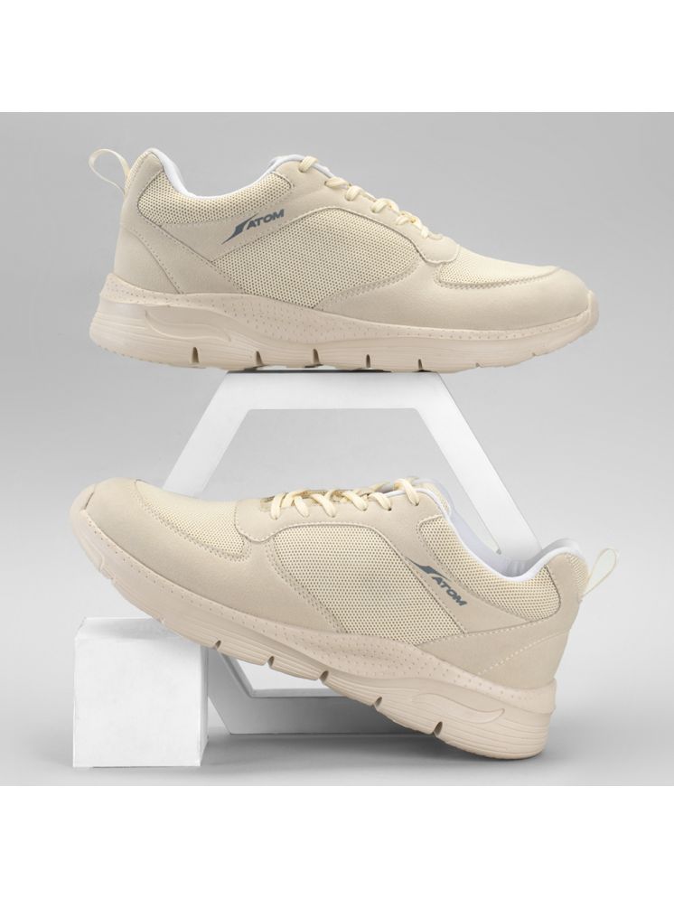     			atom ComfortWalk Beige Men's Sports Running Shoes