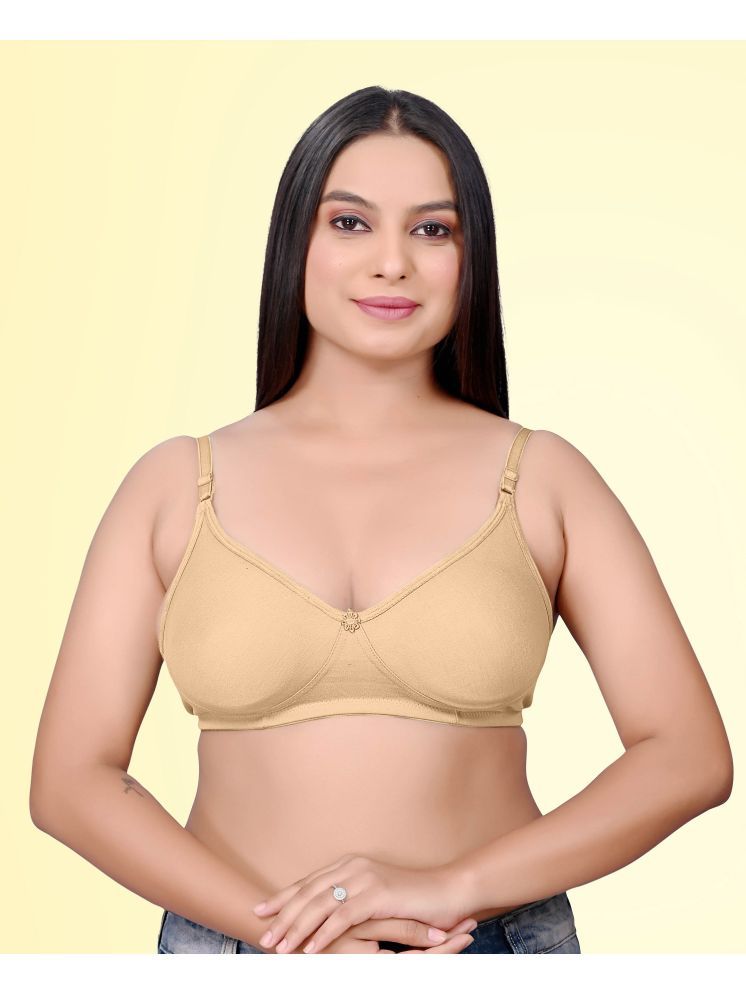     			haya fashion Beige Cotton Non Padded Women's Everyday Bra ( Pack of 1 )