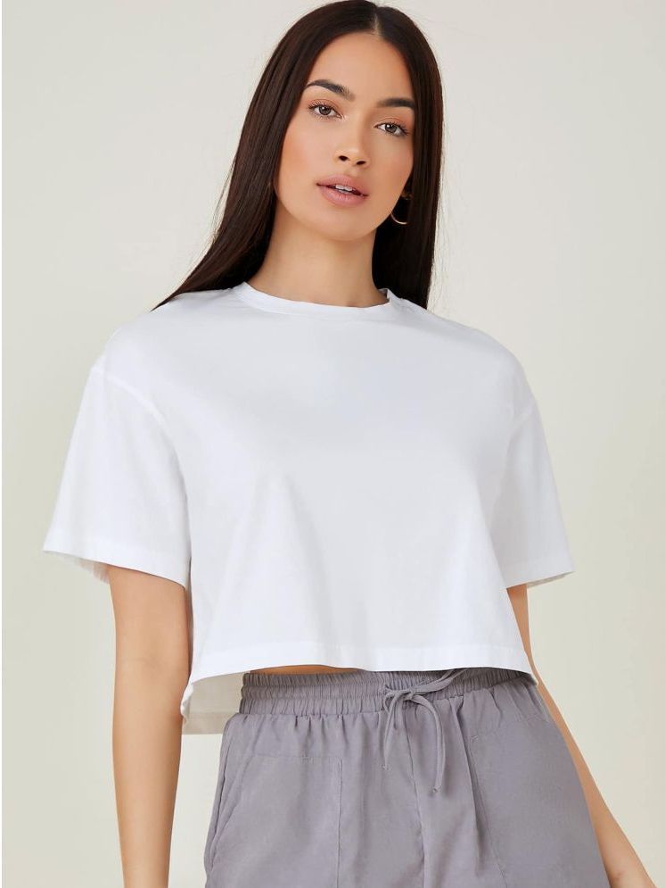     			Aahwan White Cotton Women's Crop Top ( Pack of 1 )