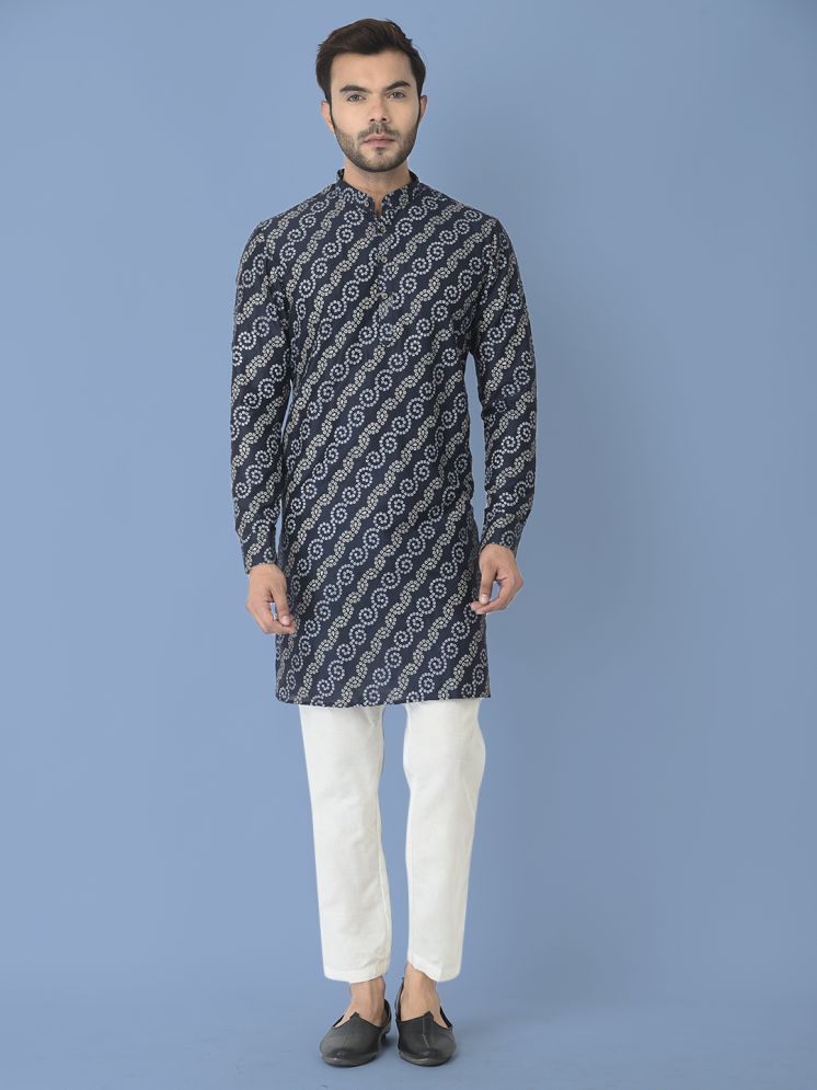     			Deyann Blue Cotton Blend Regular Fit Men's Kurta Pyjama Set ( Pack of 1 )