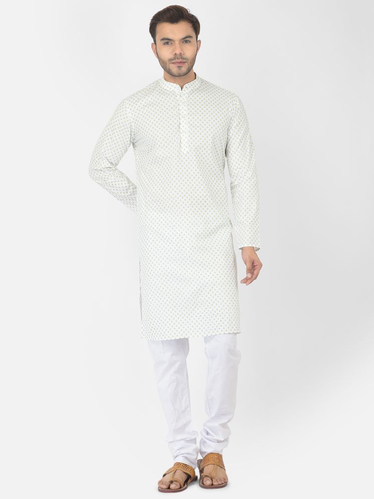     			Deyann Green Cotton Regular Fit Men's Kurta Pyjama Set ( Pack of 1 )