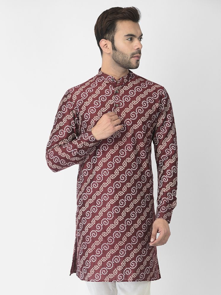     			Deyann Maroon Cotton Men's Regular Kurta ( Pack of 1 )