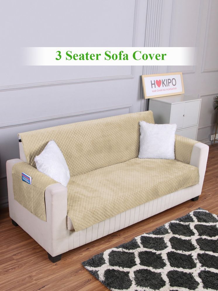     			HOKIPO 3 Seater Velvet Sofa Cover ( Pack of 1 )