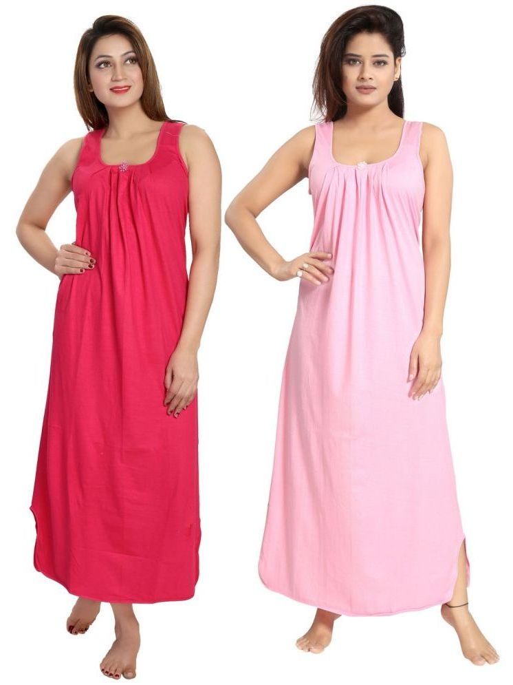     			INNER BEATS Multicolor Cotton Blend Women's Nightwear Nighty & Night Gowns ( Pack of 2 )