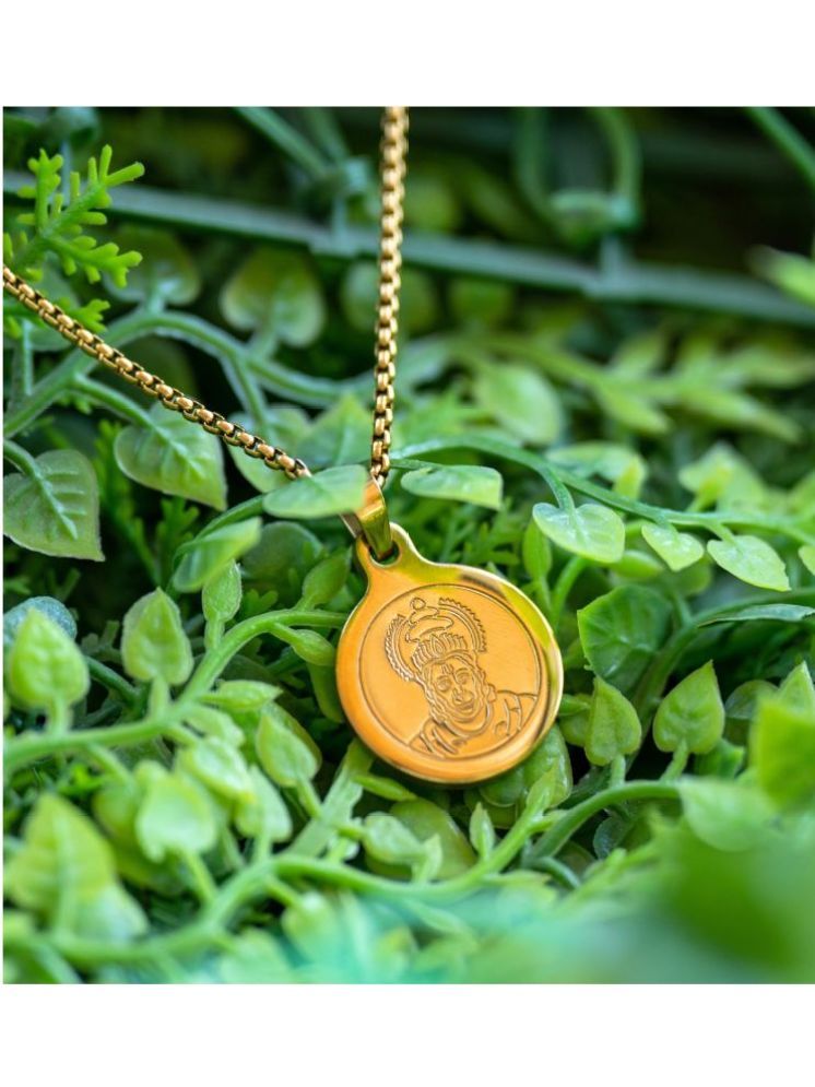     			Japam 24K Gold Plated Hanuman Ji Coin Necklace | One Size | Length 12 inches