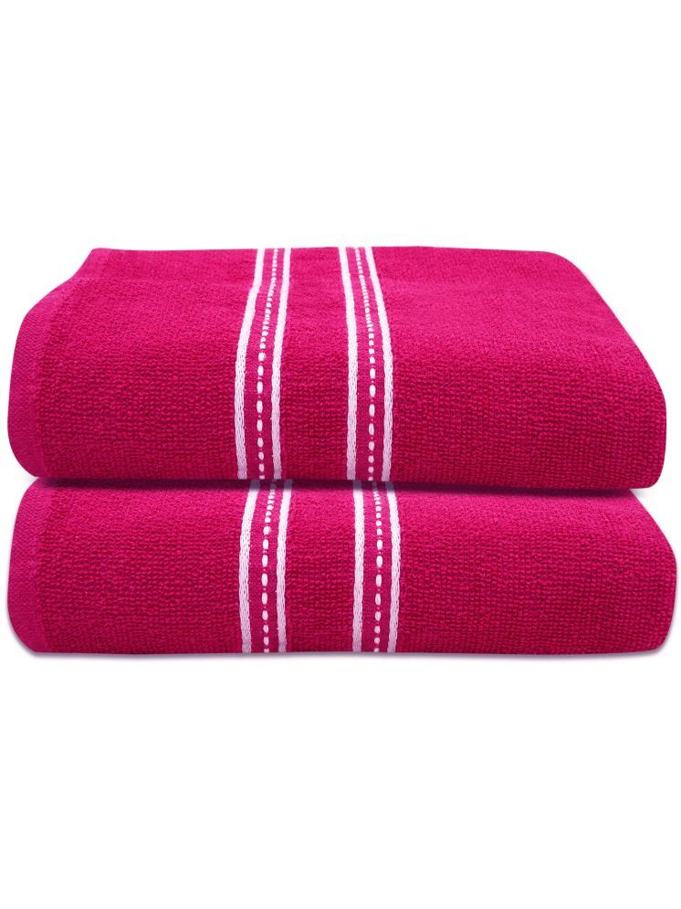     			LADLI JEE Cotton Striped 400 -GSM Bath Towel ( Pack of 2 ) - Pink