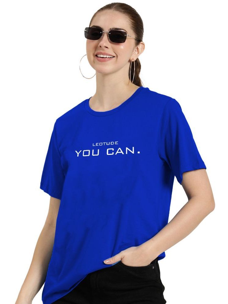     			Leotude Blue Polyester Loose Fit Women's T-Shirt ( Pack of 1 )