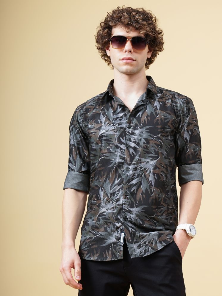     			Paul Street Polyester Slim Fit Printed Full Sleeves Men's Casual Shirt - Black ( Pack of 1 )