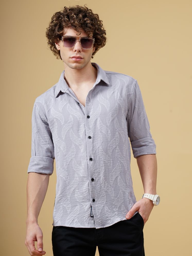     			Paul Street Viscose Slim Fit Self Design Full Sleeves Men's Casual Shirt - Grey ( Pack of 1 )