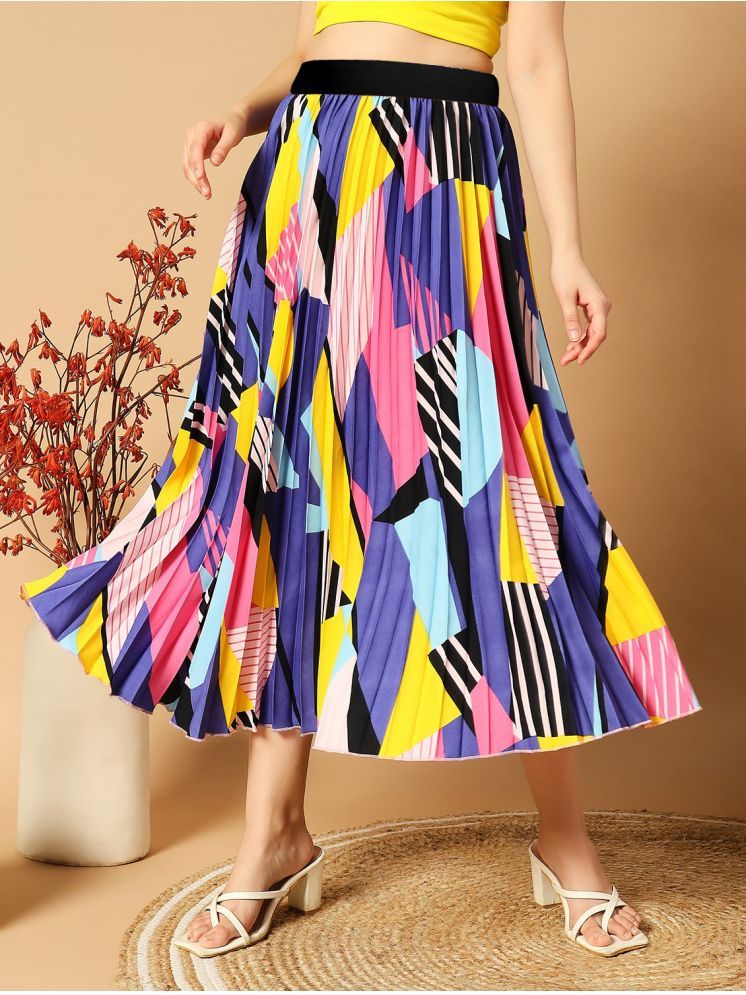     			RAIYANI FASHION Multi Color Polyester Women's Flared Skirt ( Pack of 1 )