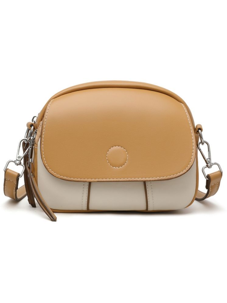     			Santorini Mustard Faux Leather Sling Bag