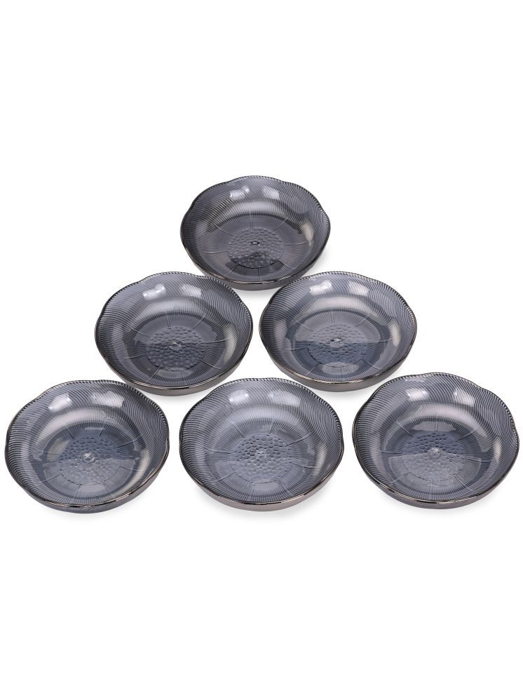     			Somil 6 Pcs Glass Black Half Plate