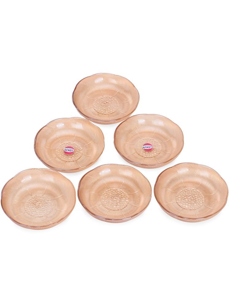     			Somil 6 Pcs Glass Gold Half Plate